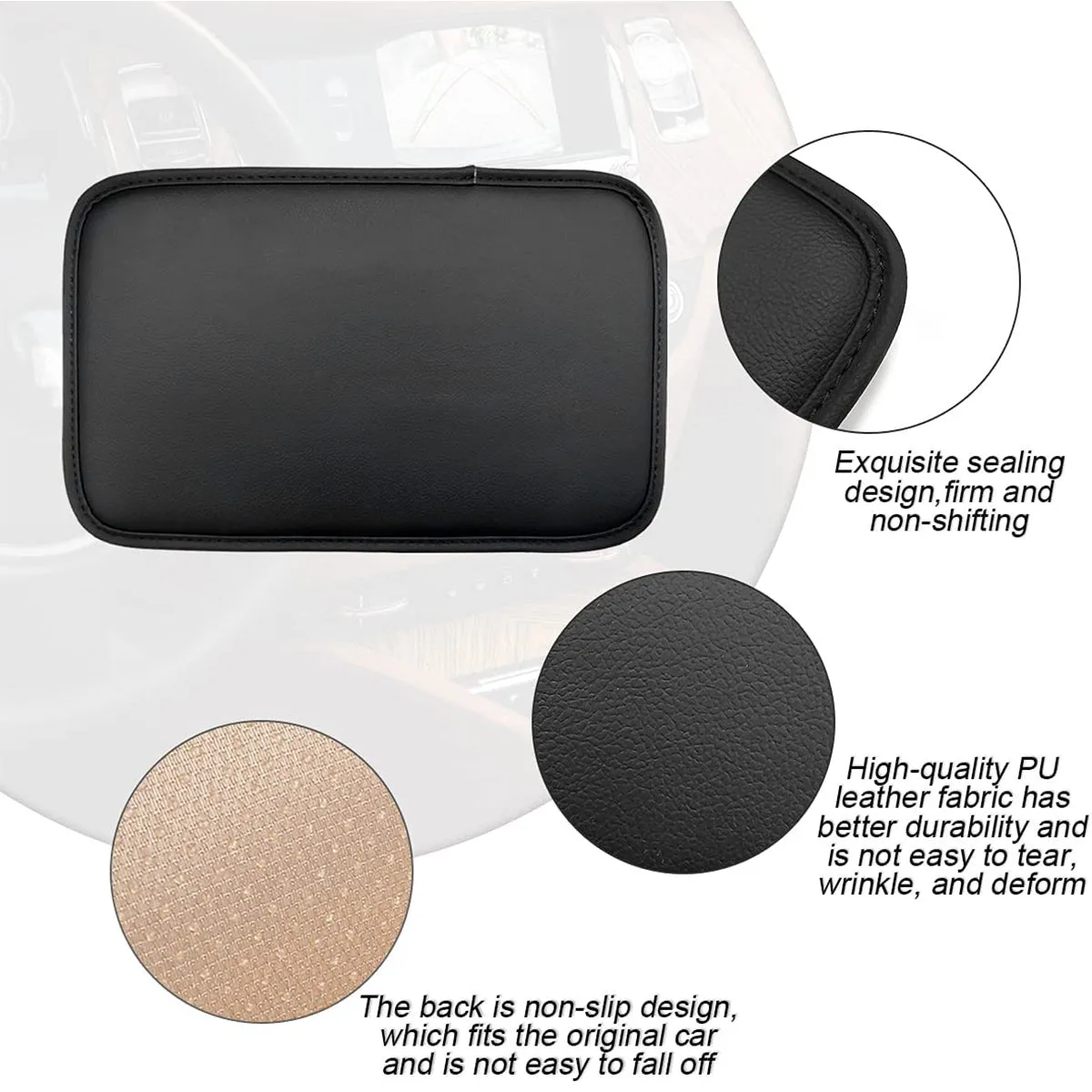 Leather Center Console Cushion Pad, Custom Fit For Your Cars, Waterproof Armrest Seat Box Cover Fit, Car Interior Protection Accessories, Car Accessories JE13991