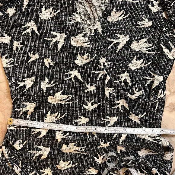 LEOTA New Song Bird Faux Wrap Sweater Dress Cotton Spandex Large