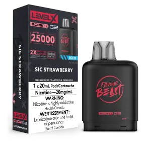 Level X Flavour Beast Boost Pod - Sic Strawberry Iced