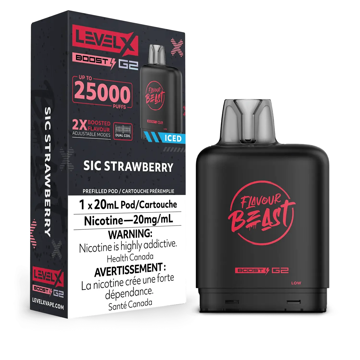 Level X Flavour Beast Boost Pod - Sic Strawberry Iced