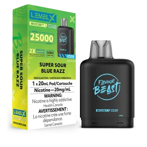 Level X Flavour Beast Boost Pod - Super Sour Blue Razz Iced