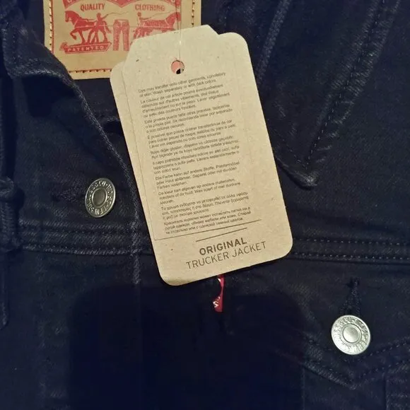 Levi's Black Hybrid Denim Hoodie Original Trucker Jacket Size M