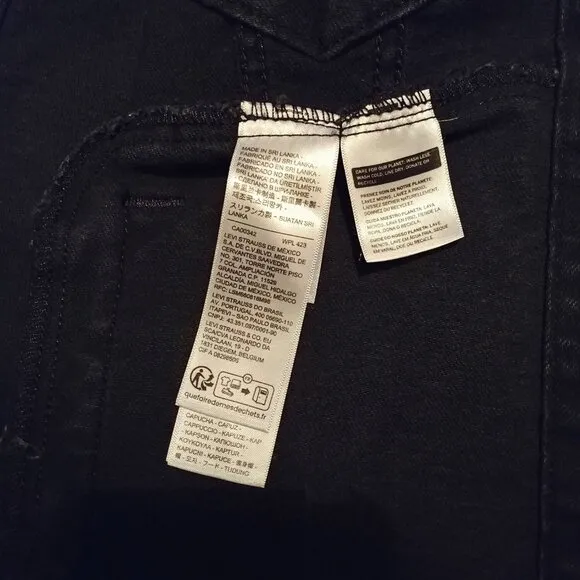 Levi's Black Hybrid Denim Hoodie Original Trucker Jacket Size M