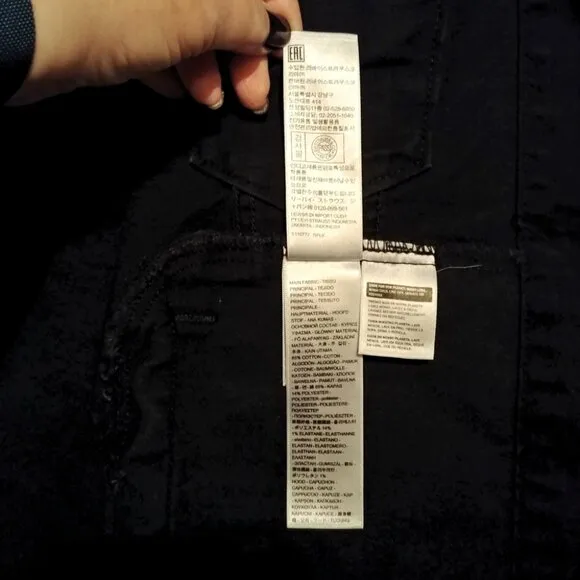 Levi's Black Hybrid Denim Hoodie Original Trucker Jacket Size XL