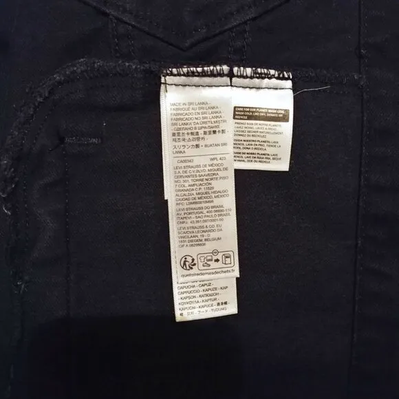 Levi's Black Hybrid Denim Hoodie Original Trucker Jacket Size XL
