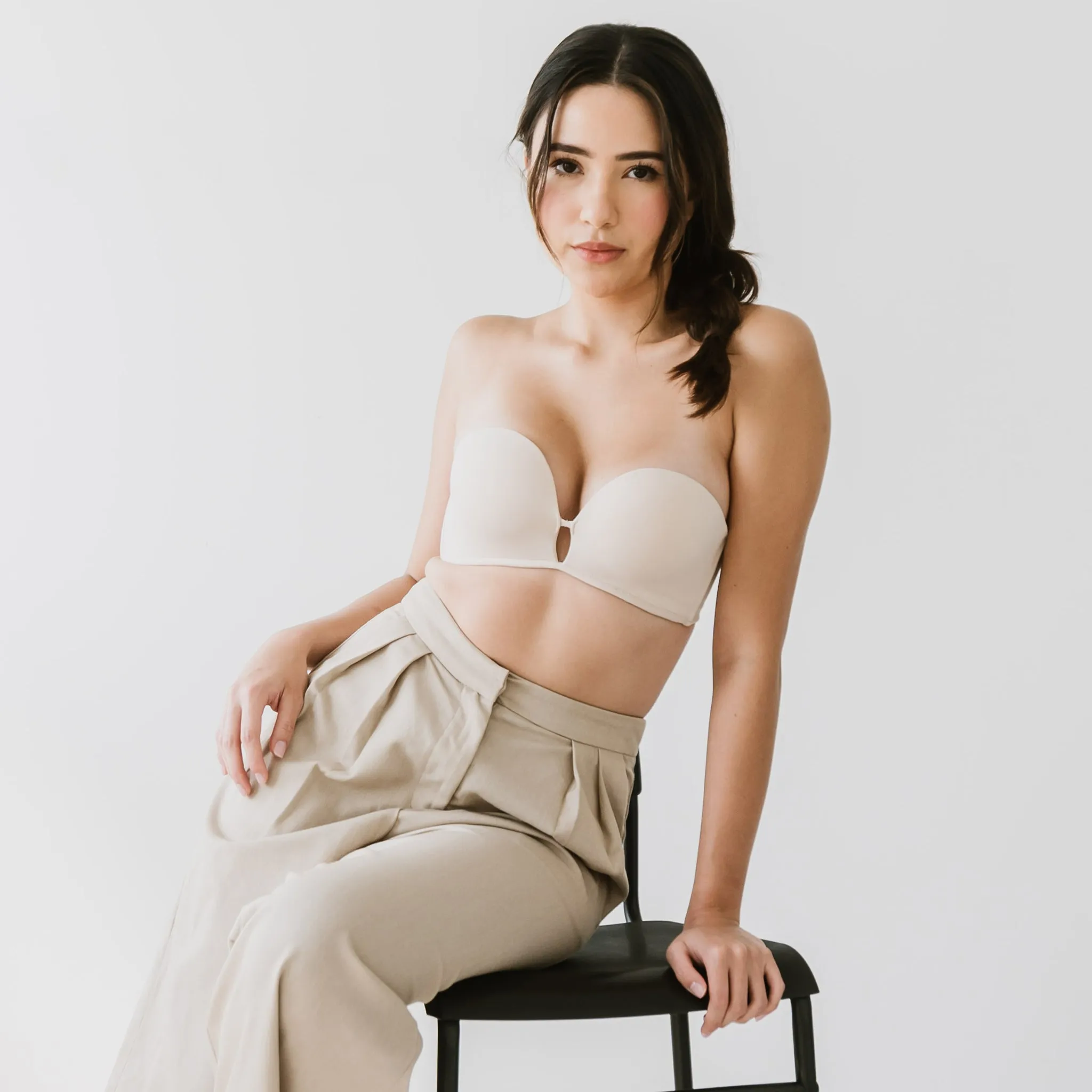 LIFT IT UP! V2.0 100% Non-Slip Super Push Up Strapless Wireless Bra in Beige Nude