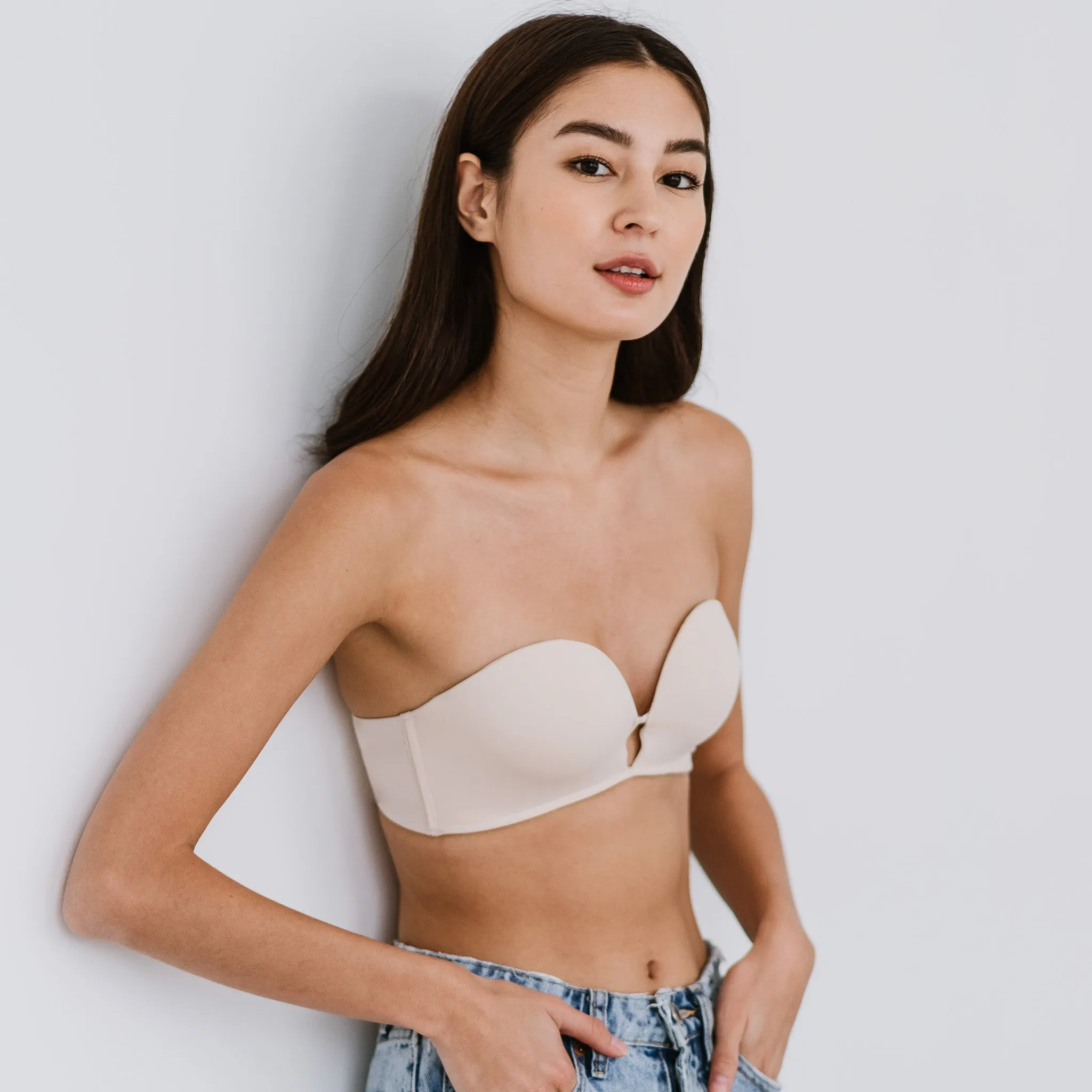 LIFT IT UP! V2.0 100% Non-Slip Super Push Up Strapless Wireless Bra in Beige Nude