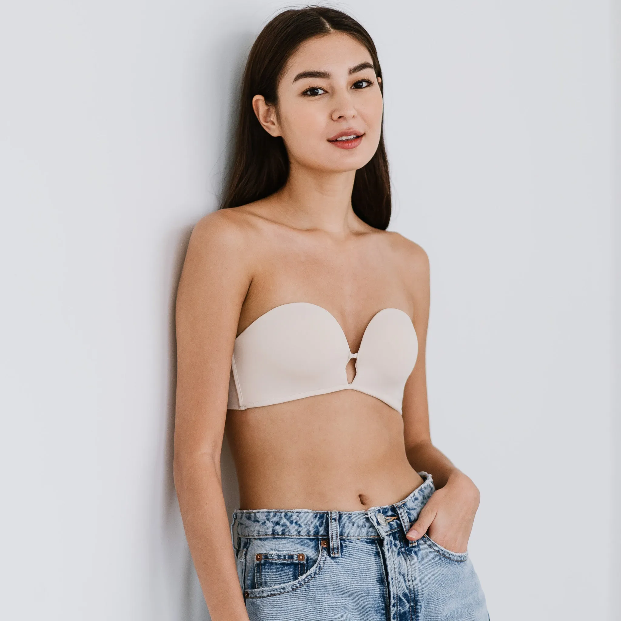 LIFT IT UP! V2.0 100% Non-Slip Super Push Up Strapless Wireless Bra in Beige Nude
