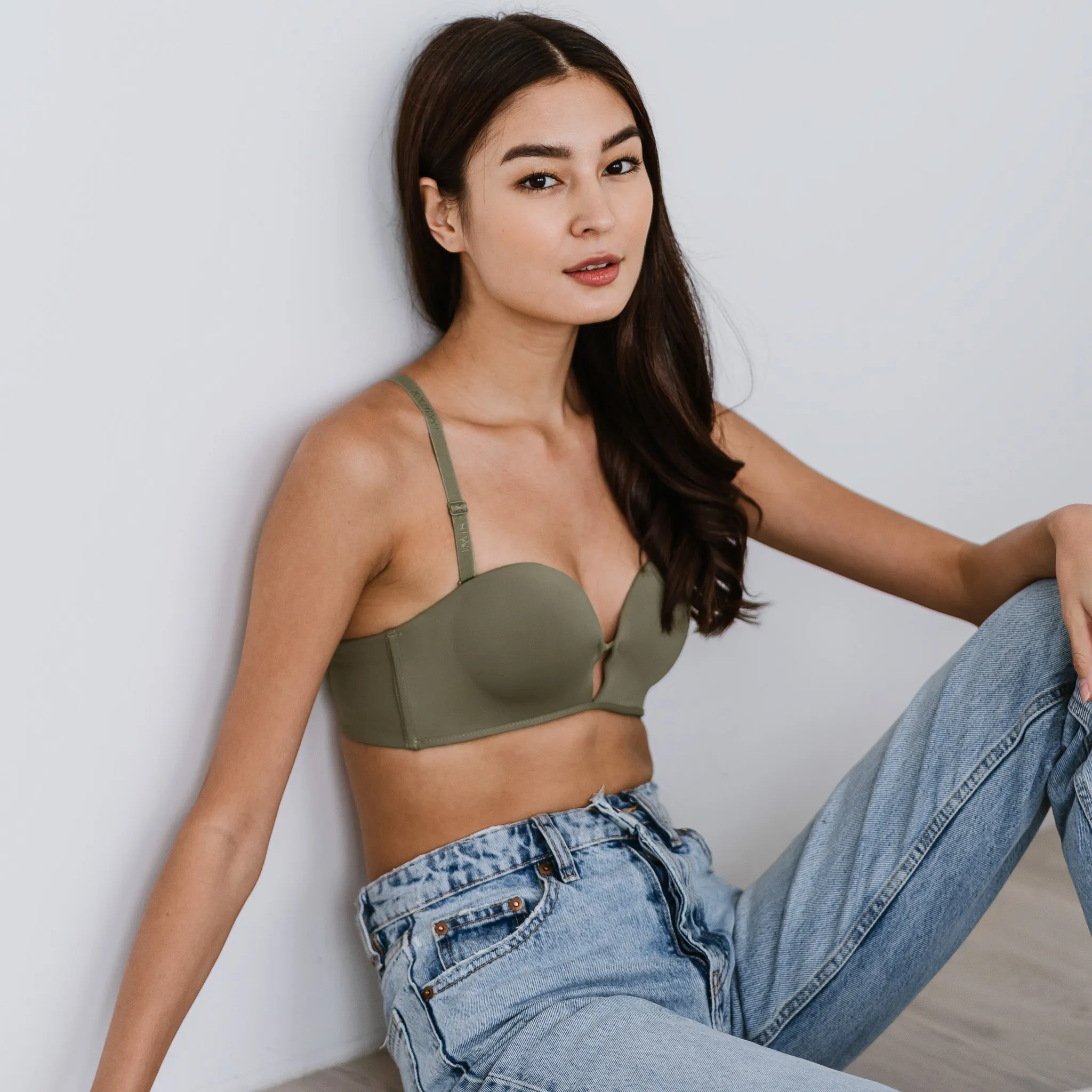 LIFT IT UP! V2.0 100% Non-Slip Super Push Up Strapless Wireless Bra in Sage