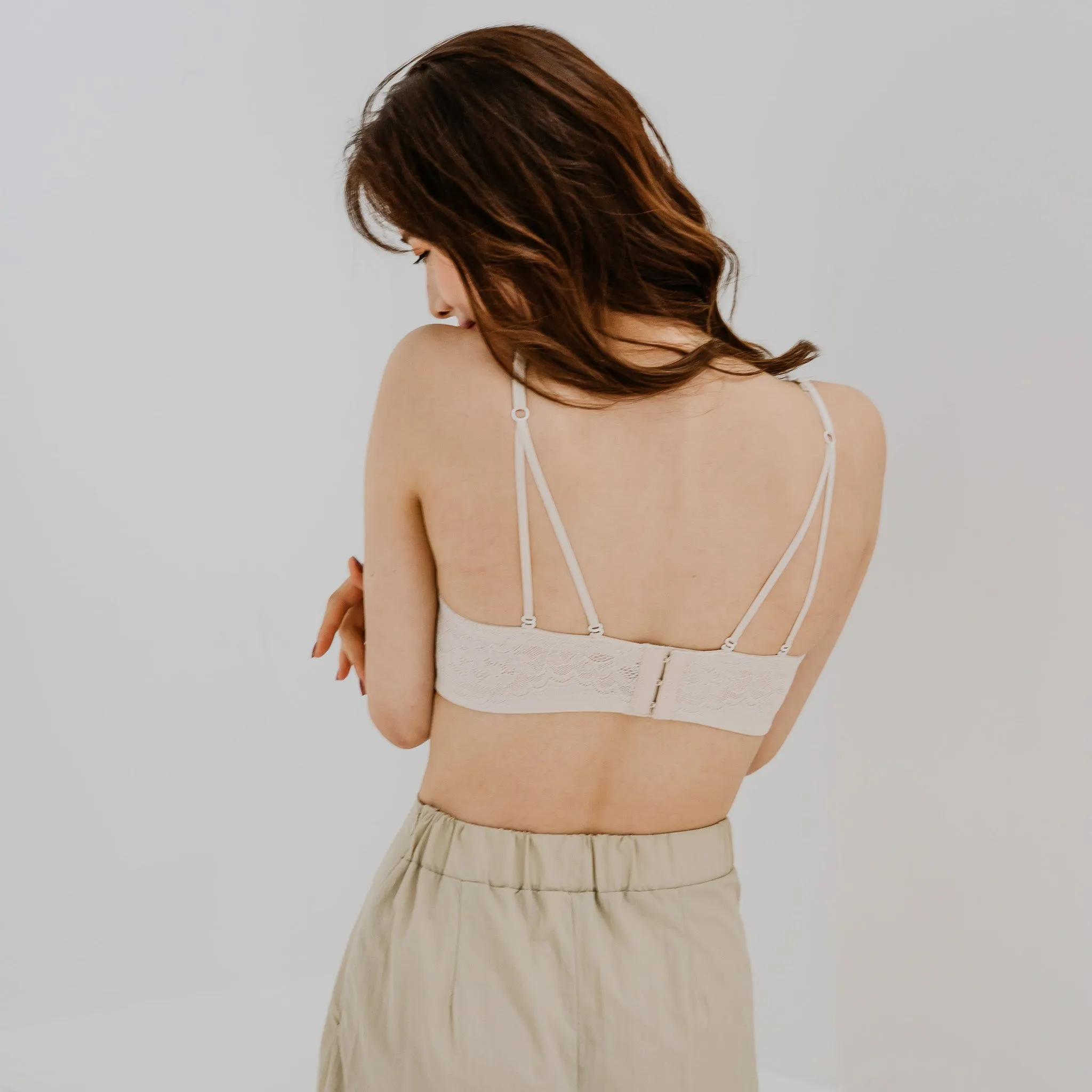 Lift It Up! V2.0 Lace 100% Non-Slip Super Push Up Strapless Wireless Bra in Soft Ivory