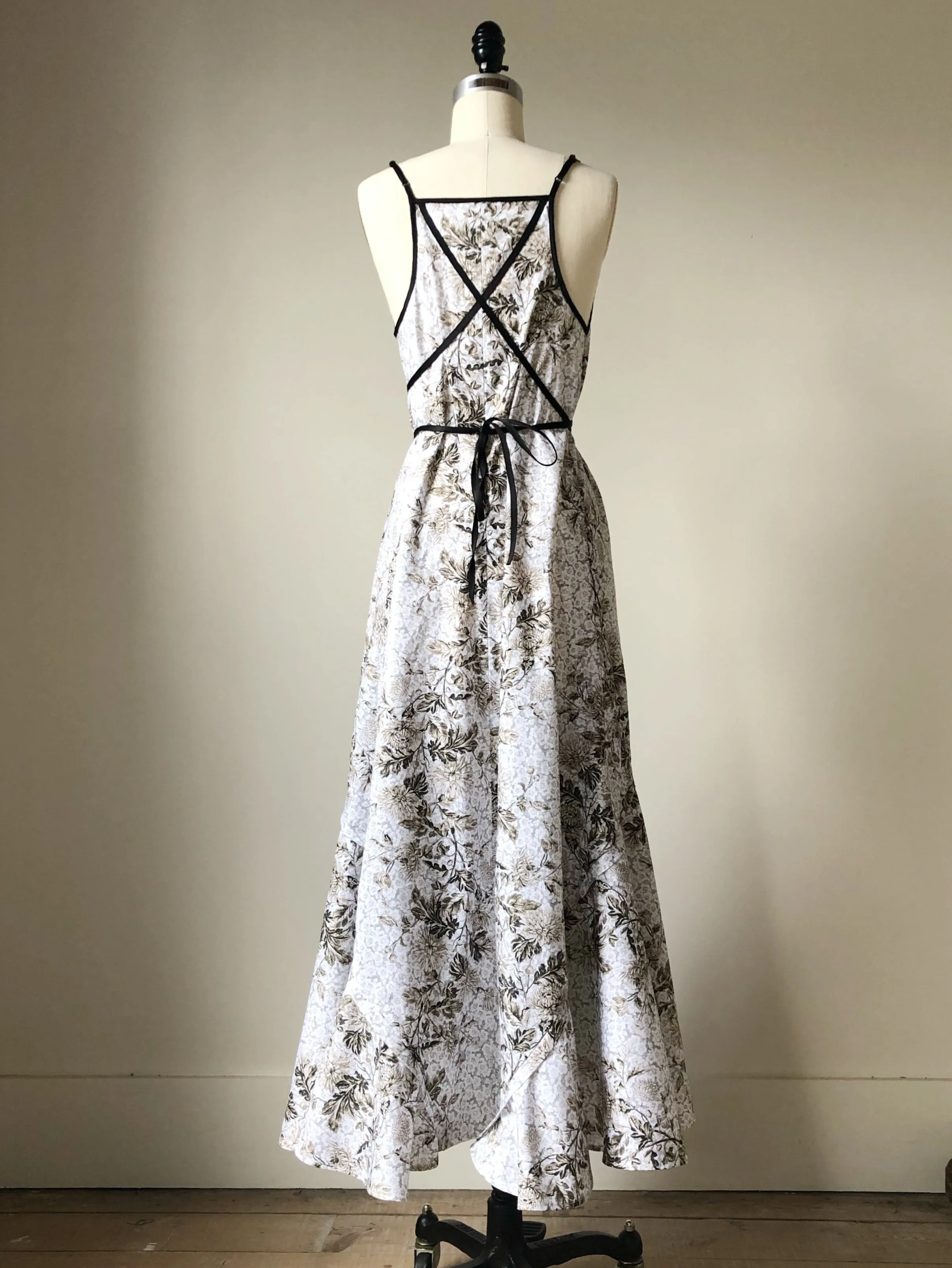 Lillian print slip dress with circle ruffle