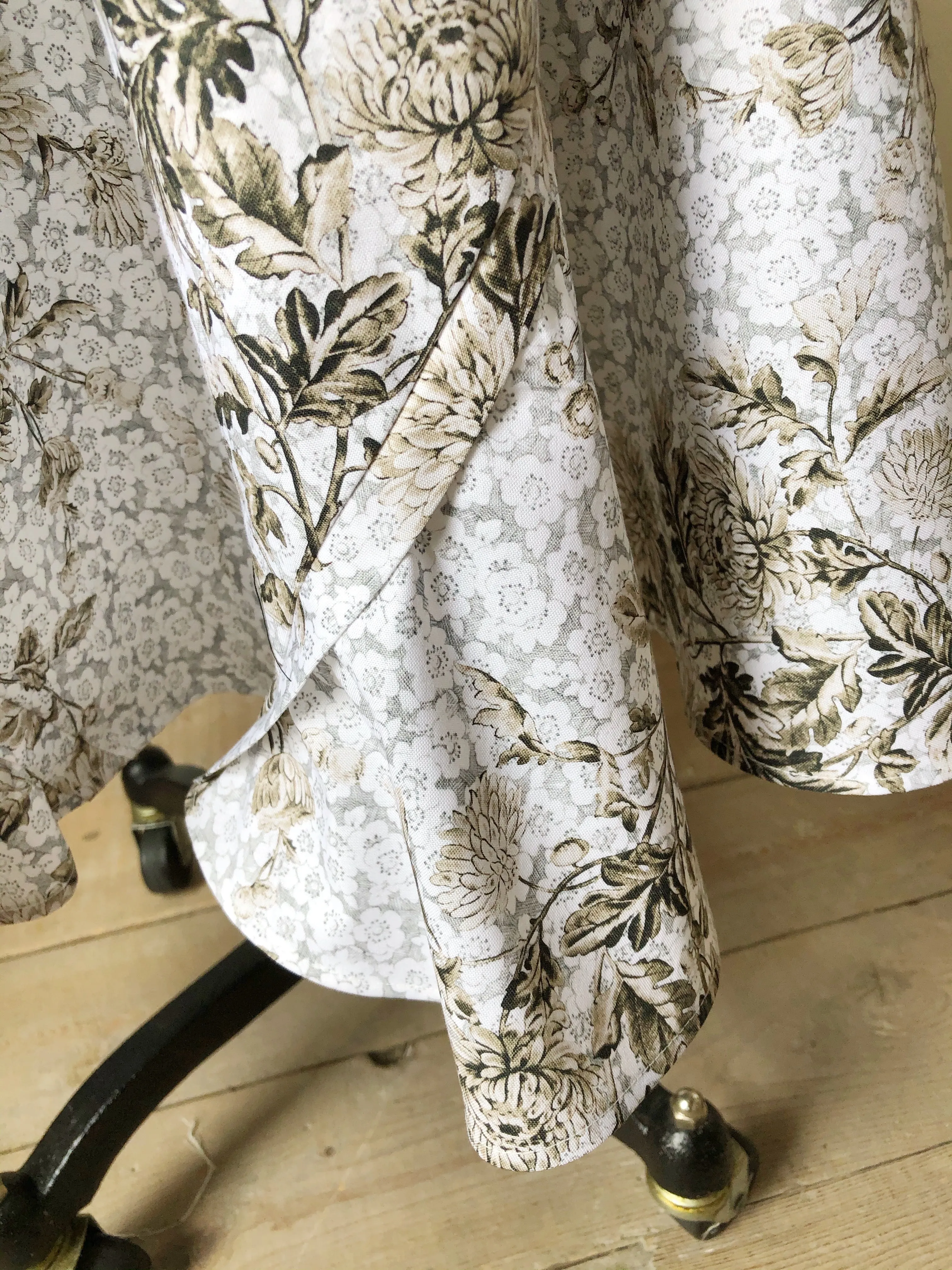 Lillian print slip dress with circle ruffle
