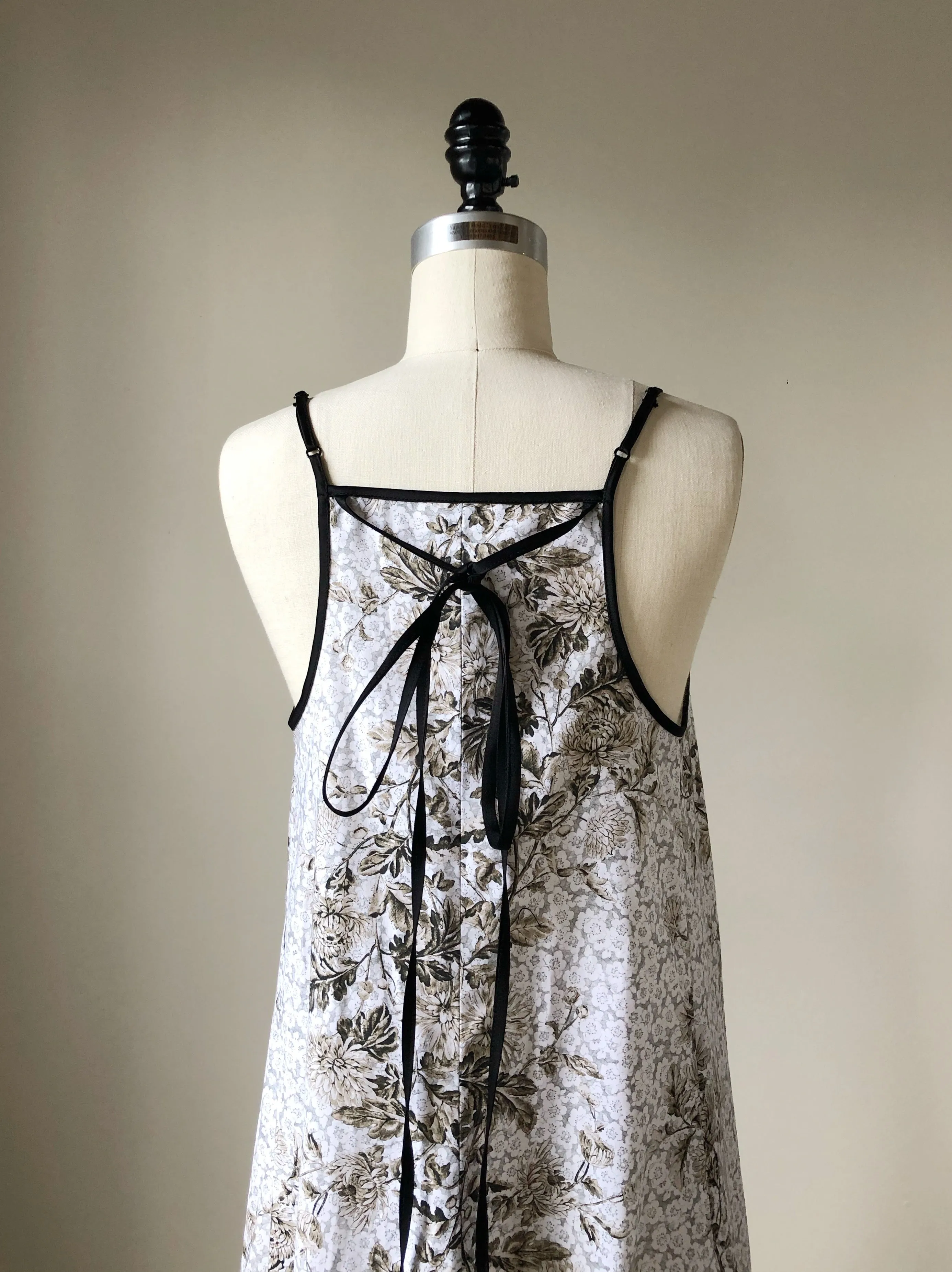 Lillian print slip dress with circle ruffle