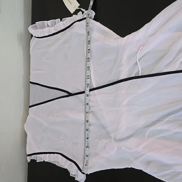 Linea Donatella Vintage Y2K Early 2000s Baby Pink Black Lining Sheer Dainty XL