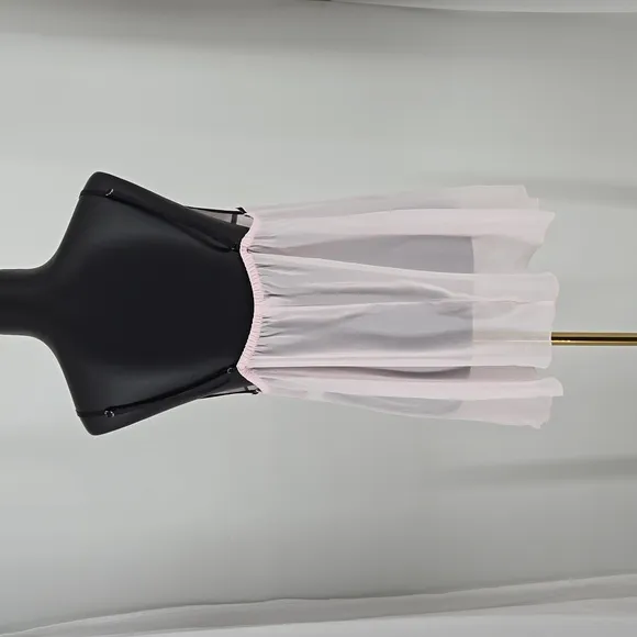 Linea Donatella Vintage Y2K Early 2000s Baby Pink Black Lining Sheer Dainty XL