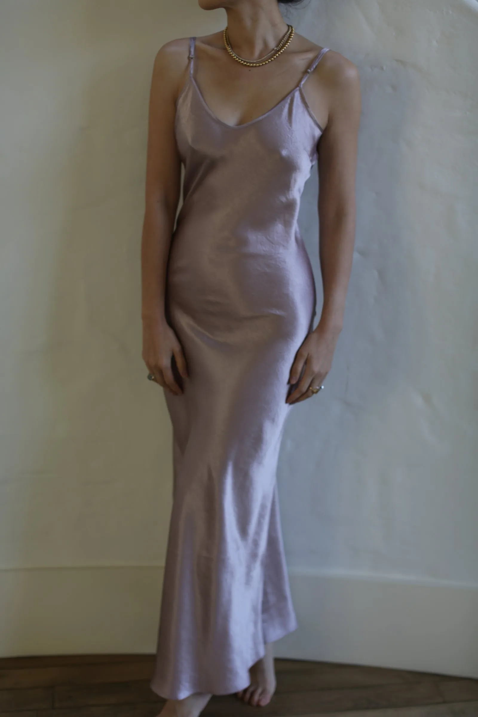 Liquid Slip Dress Long | Peony