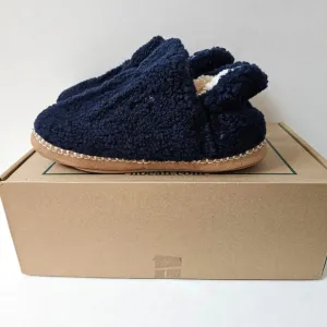LL Bean Cozy Slipper Bootie Boys 5 6 Bright Navy Sherpa Fleece Wicked Good NEW