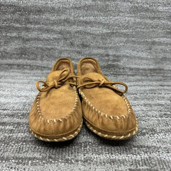 LL Bean Mens Slippers 9 Medium Brown Leather Wicked Good Original Moc