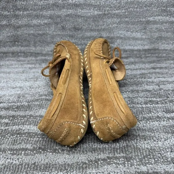 LL Bean Mens Slippers 9 Medium Brown Leather Wicked Good Original Moc