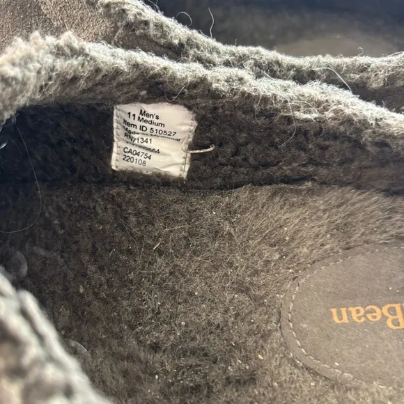 L.L. Bean Mountain Gray leather Moccasin scuff Slippers SZ 11 M   WORN 1X