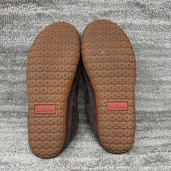 LL Bean Mountain Men's Brown Suede Fleece Lined Slipper Scuffs Size 11M