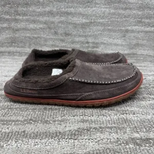 LL Bean Mountain Men's Brown Suede Fleece Lined Slipper Scuffs Size 11M