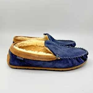 L.L.Bean Men’s Slippers Wicked Good Venetian Slipper Navy Blue Suede  Size 11