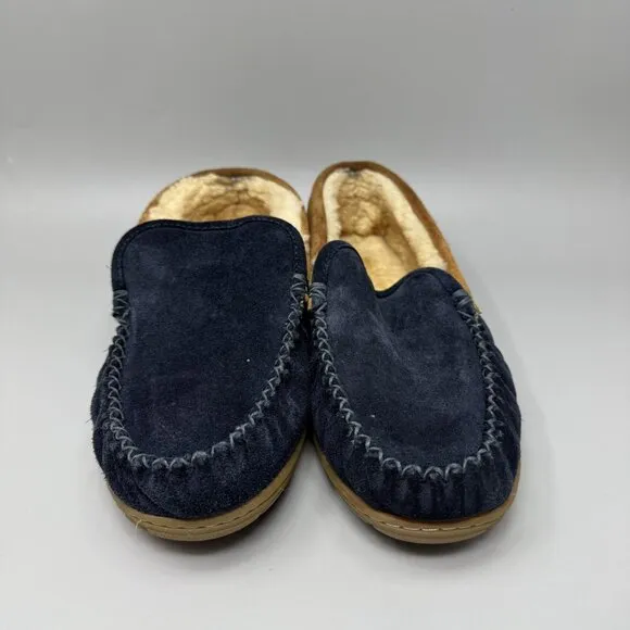 L.L.Bean Men’s Slippers Wicked Good Venetian Slipper Navy Blue Suede  Size 11