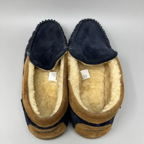 L.L.Bean Men’s Slippers Wicked Good Venetian Slipper Navy Blue Suede  Size 11
