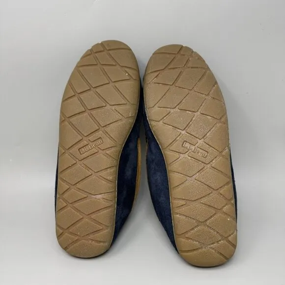 L.L.Bean Men’s Slippers Wicked Good Venetian Slipper Navy Blue Suede  Size 11