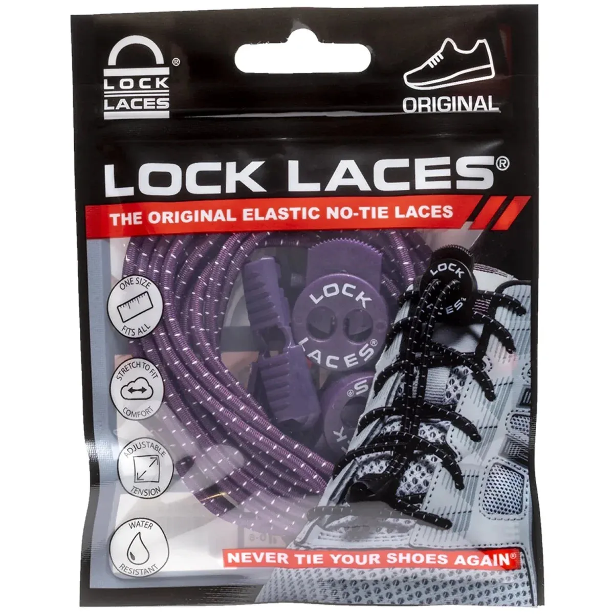 Lock Laces Original Elastic No-Tie Shoelaces