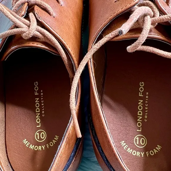 LONDON FOG Brown Bradford Memory Foam Derby Shoes Mens 10