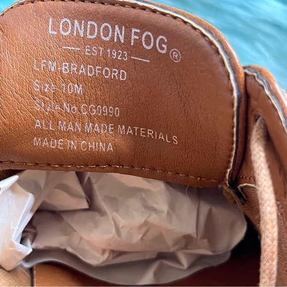 LONDON FOG Brown Bradford Memory Foam Derby Shoes Mens 10