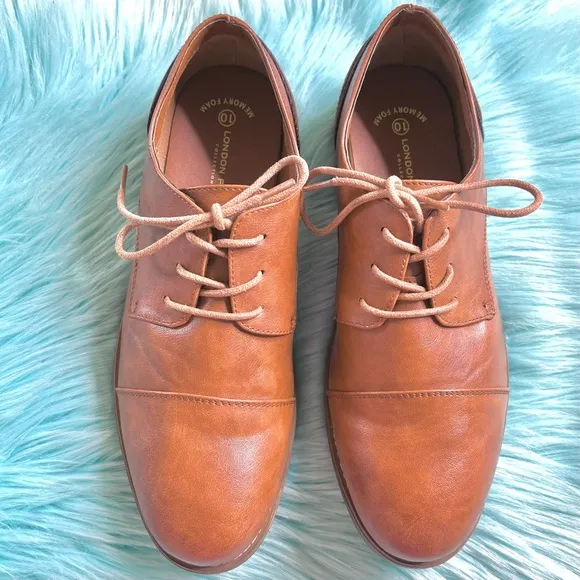 LONDON FOG Brown Bradford Memory Foam Derby Shoes Mens 10
