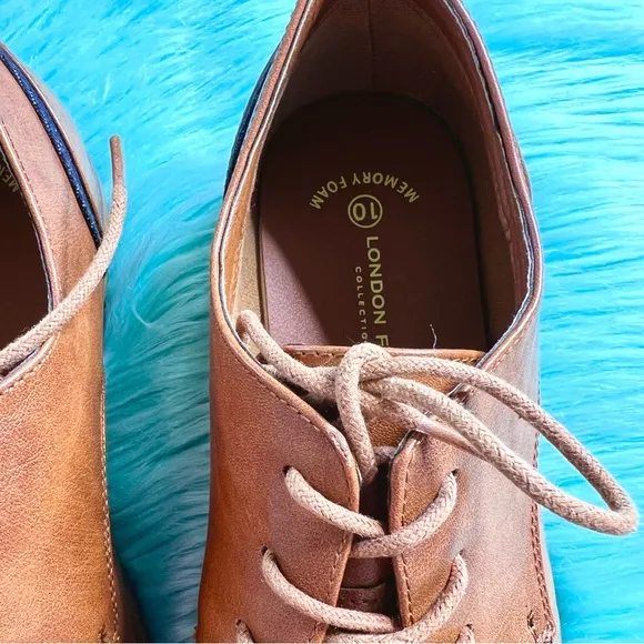 LONDON FOG Brown Bradford Memory Foam Derby Shoes Mens 10