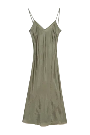 Long Bias Slip Dress in Sage