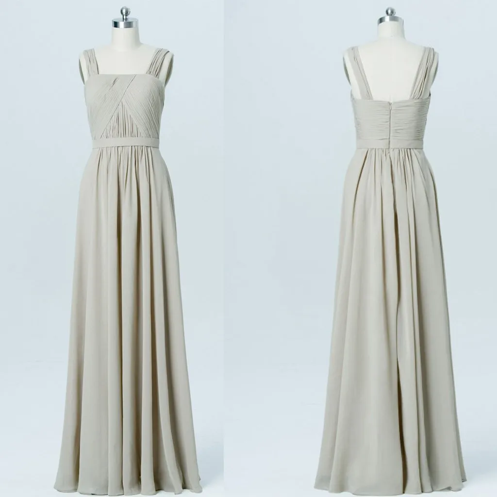 Long Bridesmaid Dress, Chiffon Bridesmaid Dress, Simple Design Bridesmaid Dress, Floor-Length Bridesmaid Dress, Backless Bridesmaid Dress, LB0582