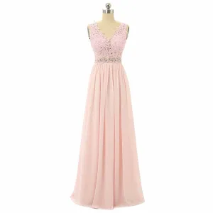 Long Bridesmaid Dress, Sleeveless Bridesmaid Dress, Chiffon Bridesmaid Dress, A-Line Dress for Wedding, Applique Bridesmaid Dress, Floor-Length Bridesmaid Dress, LB0429