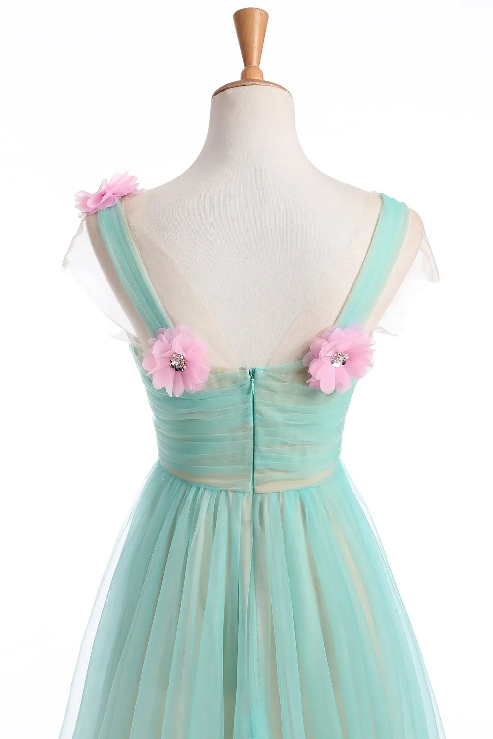 Long Bridesmaid Dress, Tulle Bridesmaid Dress, Sleeveless Bridesmaid Dress, Flower Dress for Wedding, Applique Bridesmaid Dress, Beach Bridesmaid Dress, LB0321