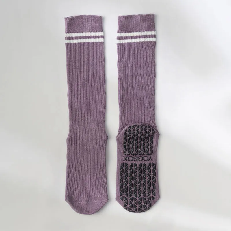 Long Color Block Pattern  Pure Cotton Fabric Professional Sports Socks