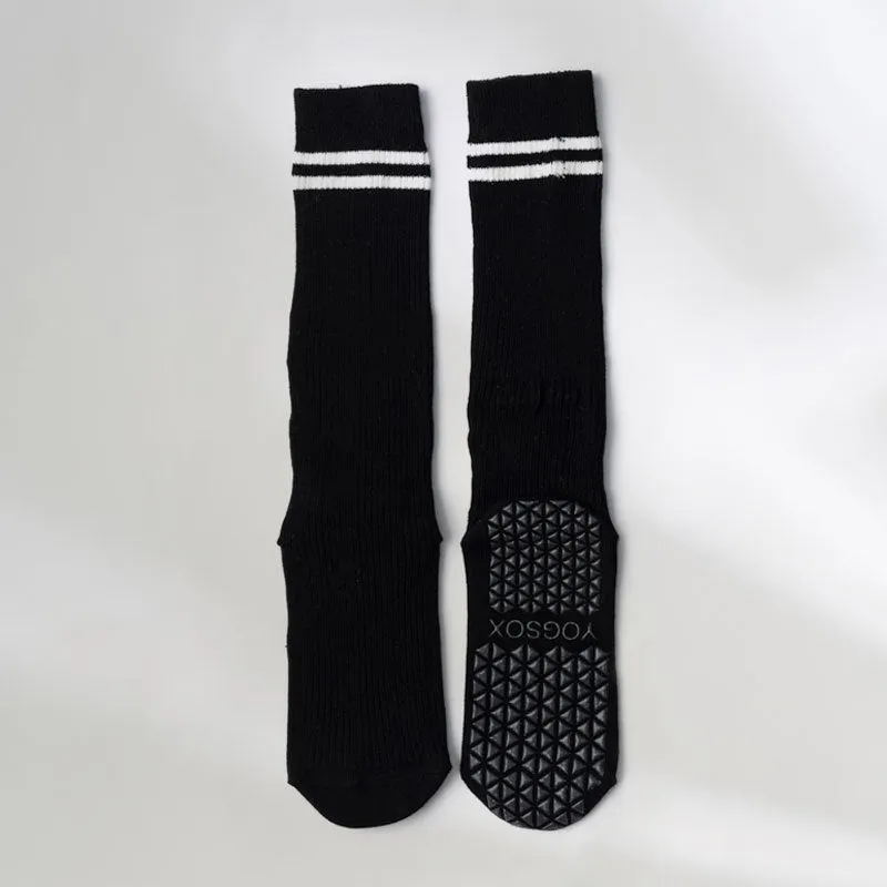 Long Color Block Pattern  Pure Cotton Fabric Professional Sports Socks