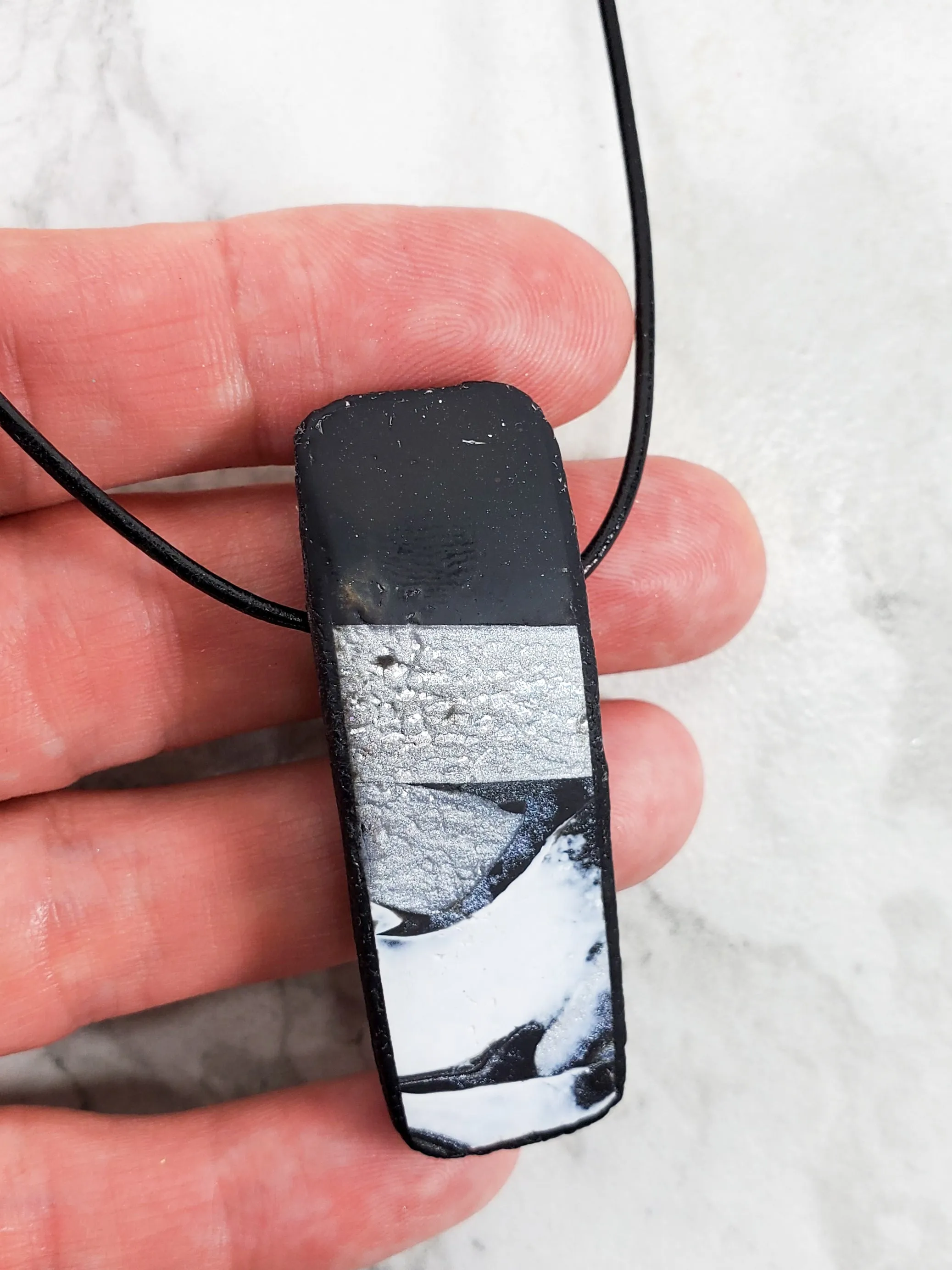 Long Rectangle Pendant - Calacatta