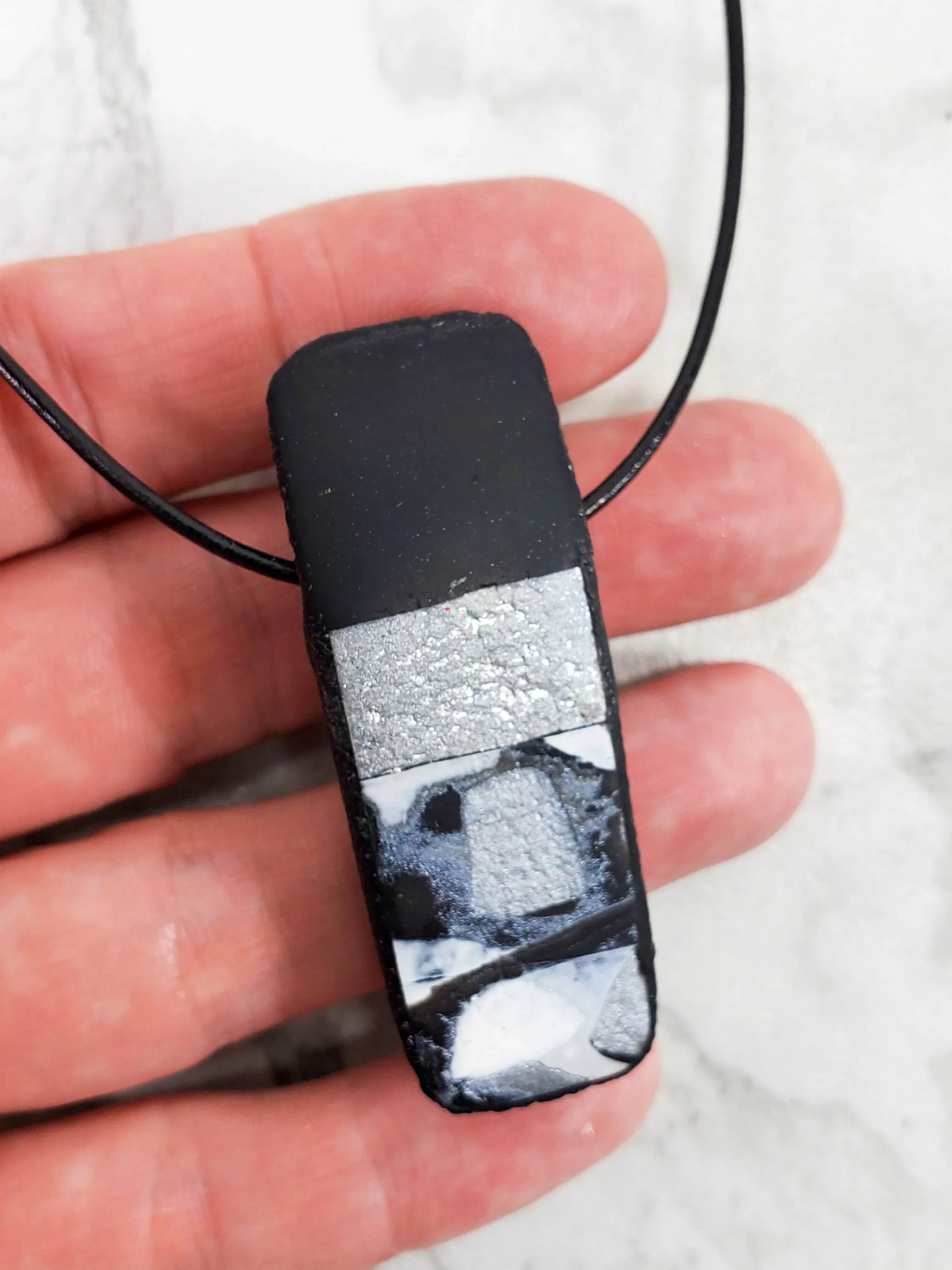 Long Rectangle Pendant - Calacatta