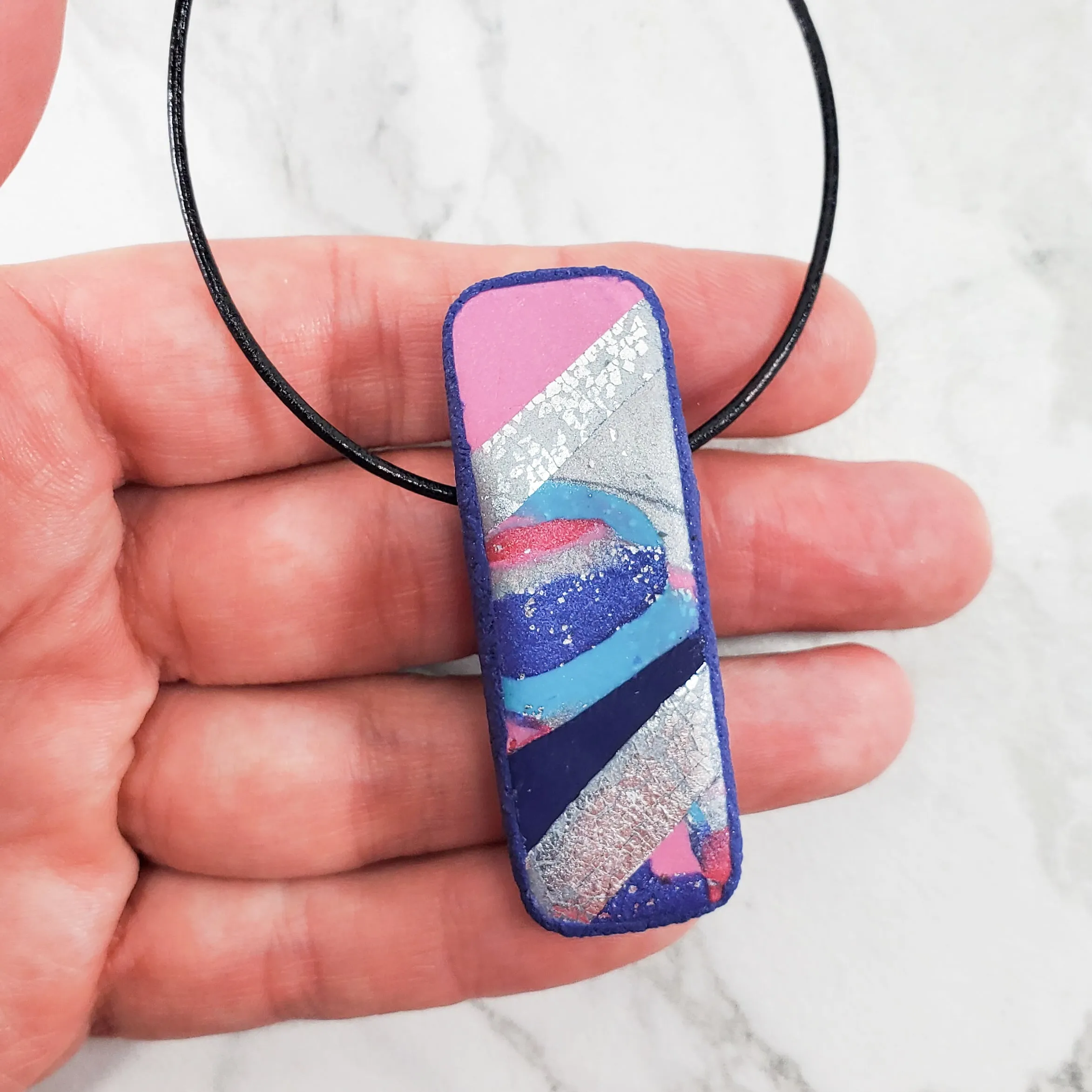 Long Rectangle Pendant - Very Peri