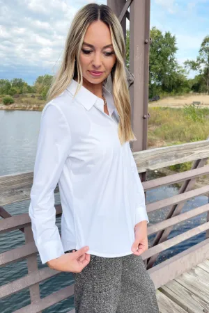 Long Sleeve Button Down Front Knit Shirt