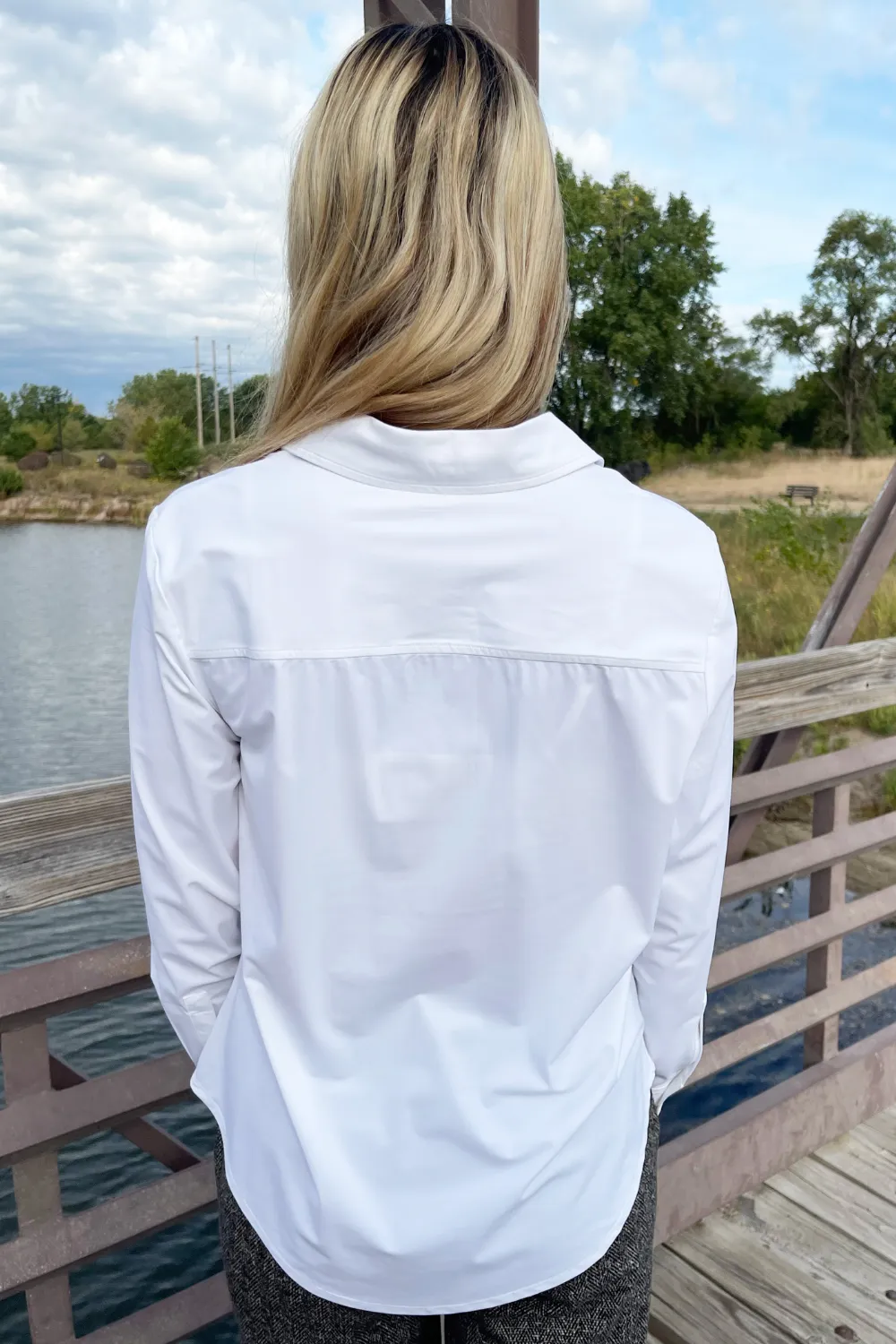 Long Sleeve Button Down Front Knit Shirt