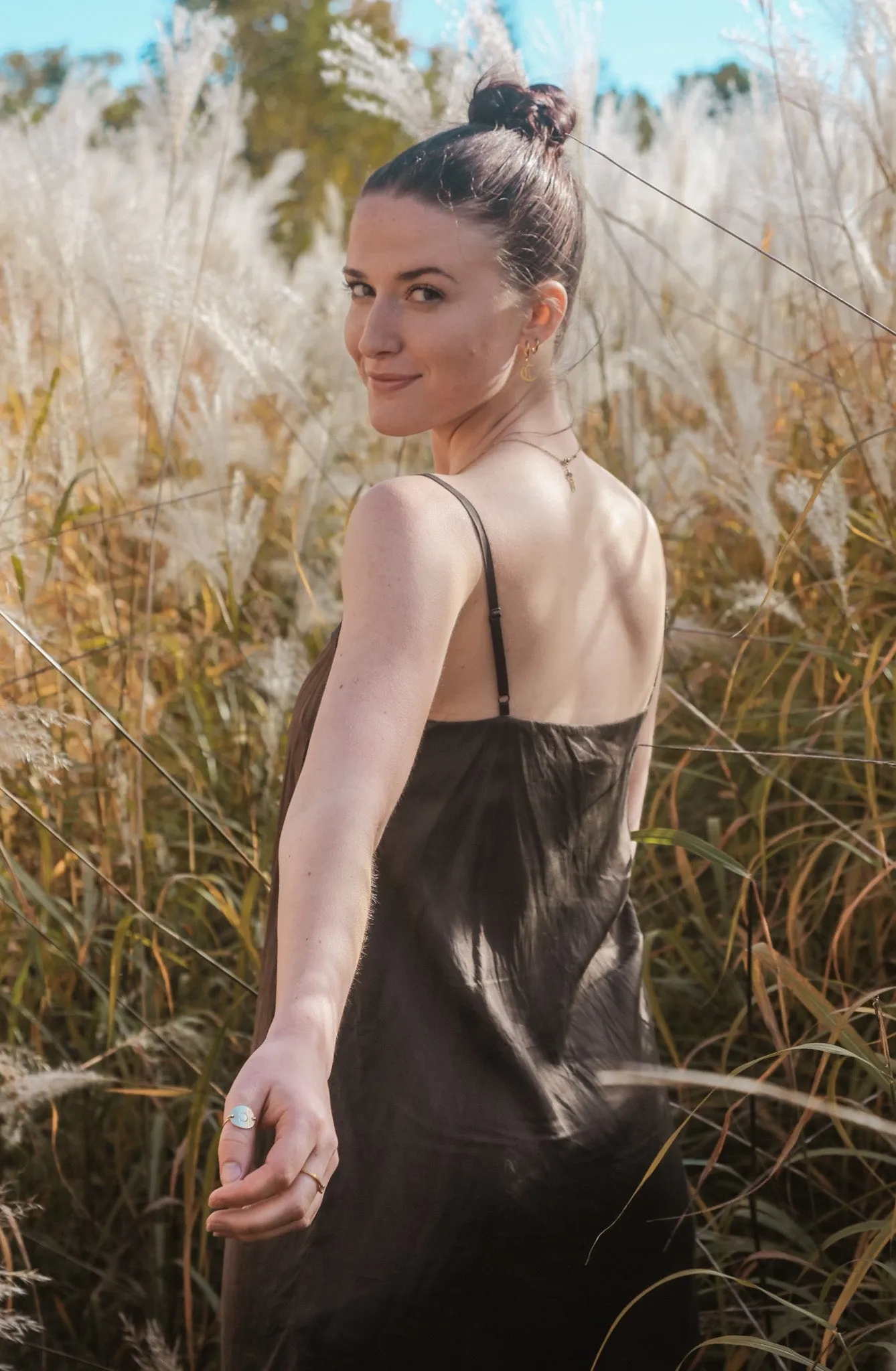 Long Tank Mini Dress in Walnut