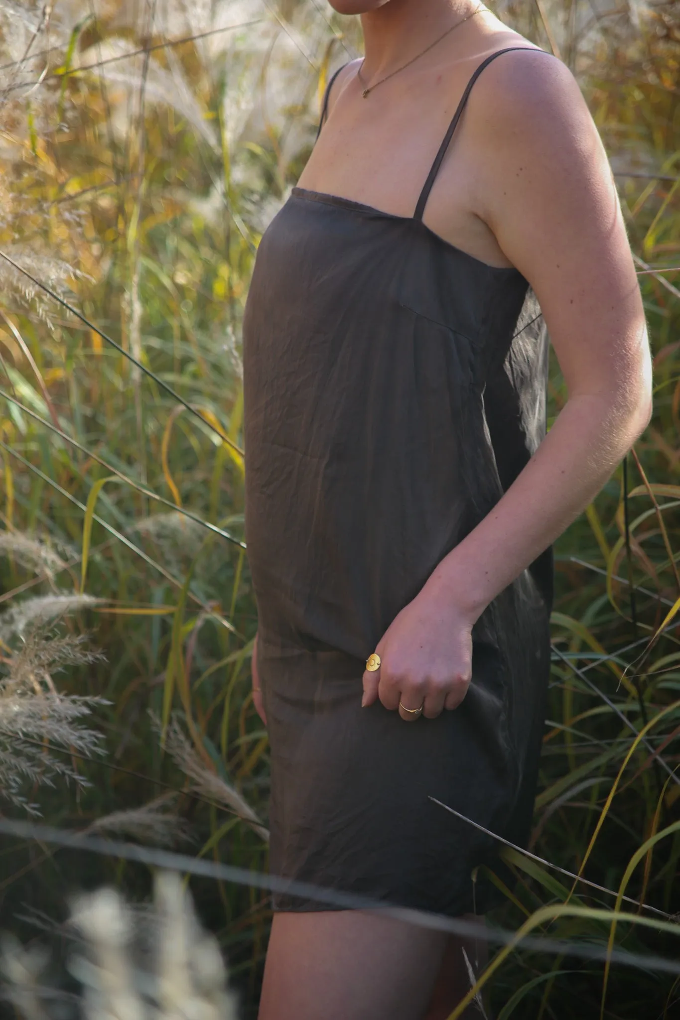 Long Tank Mini Dress in Walnut