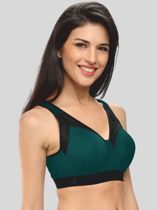 Lovable Sea Green Solid  Padded Non Wired Full Coverage Sports Bra - ENERGY BRA-XC-SG