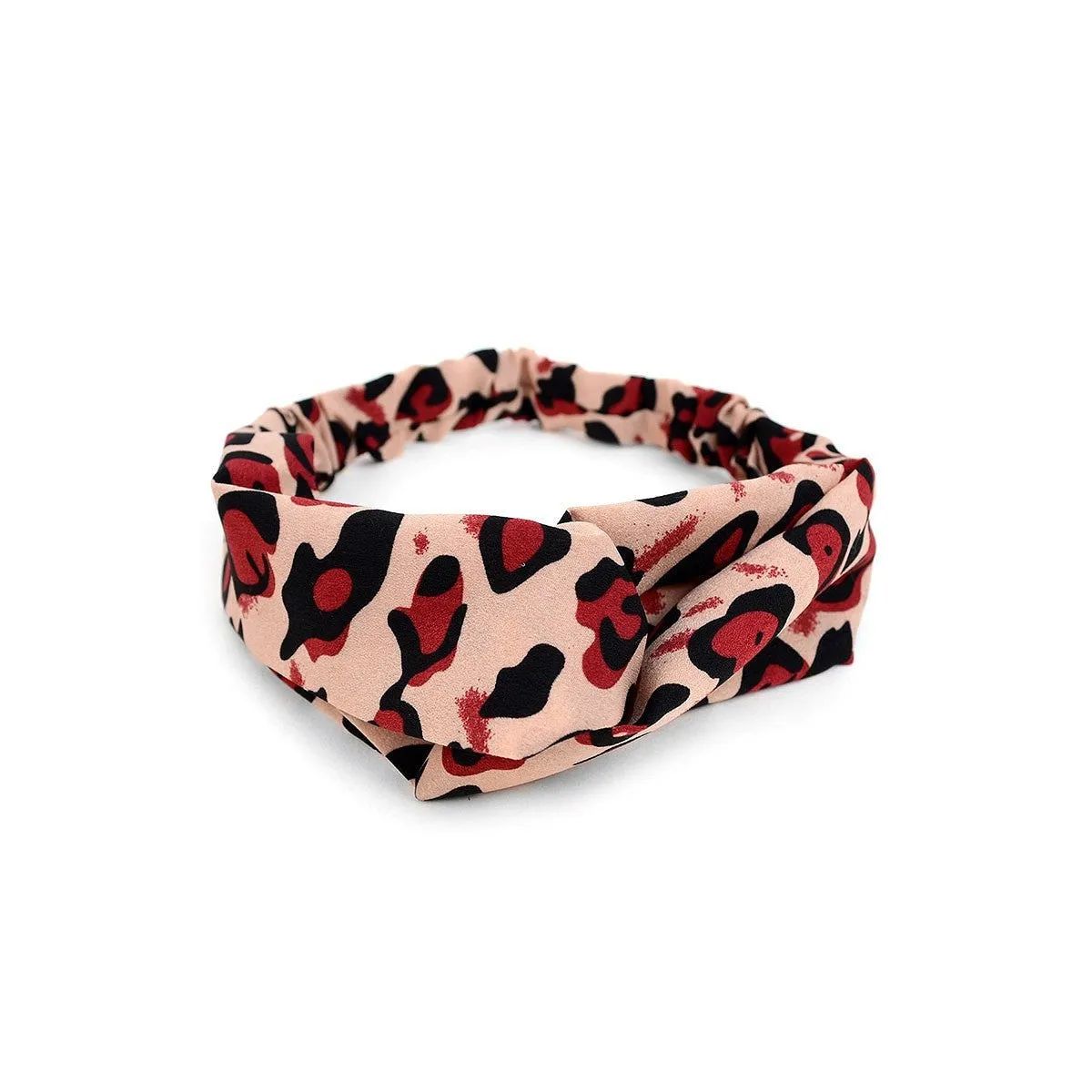Love Knot Solid  Leopard Headband in Mauve